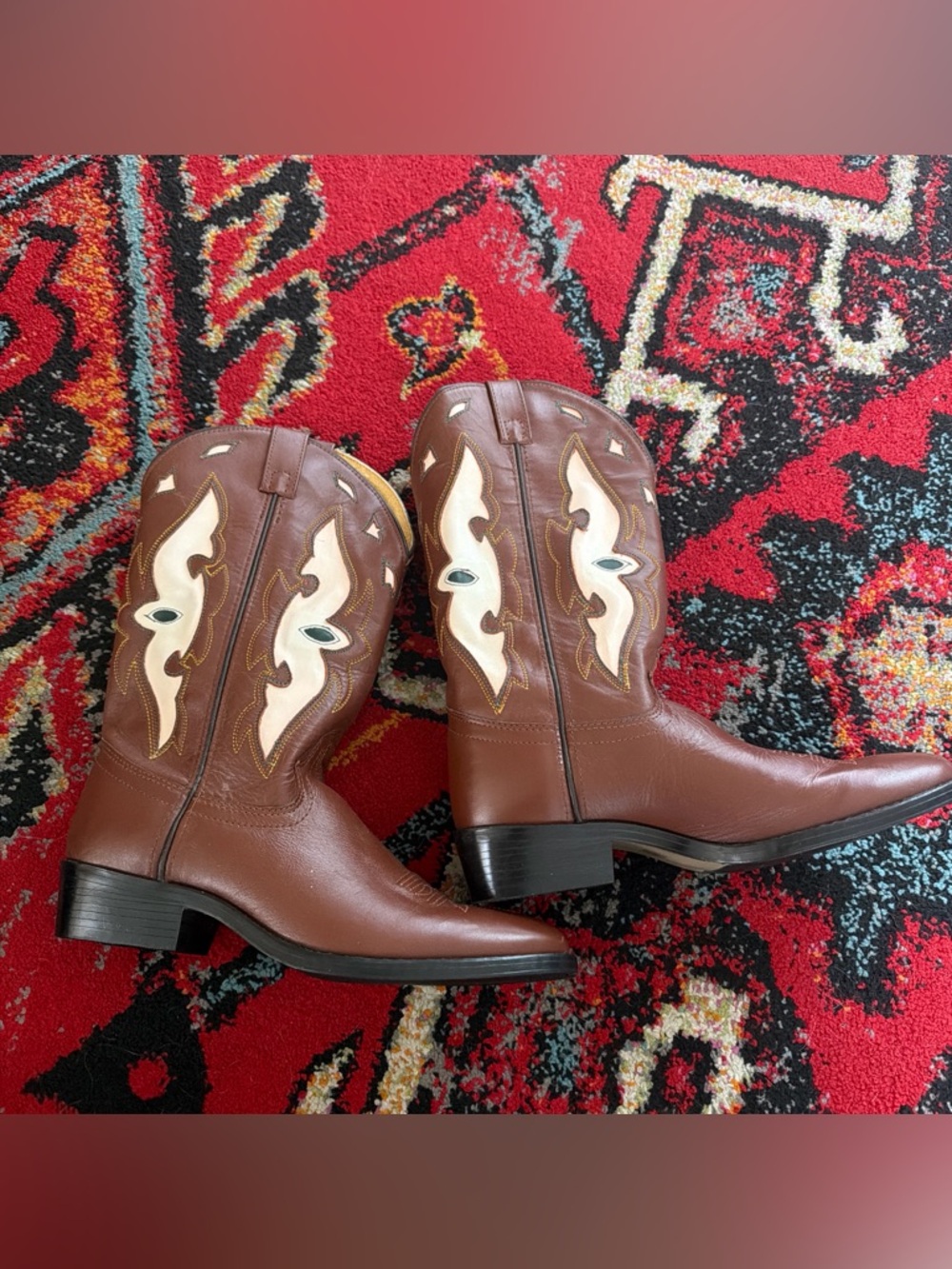 Womens brown cowboy boots sz 7.5